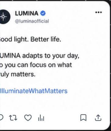 Lumina campaign copy prepared for X